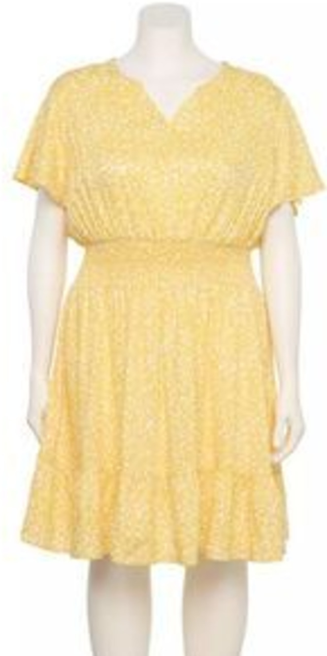 Croft & Barrow Yellow Floral Print Dress
